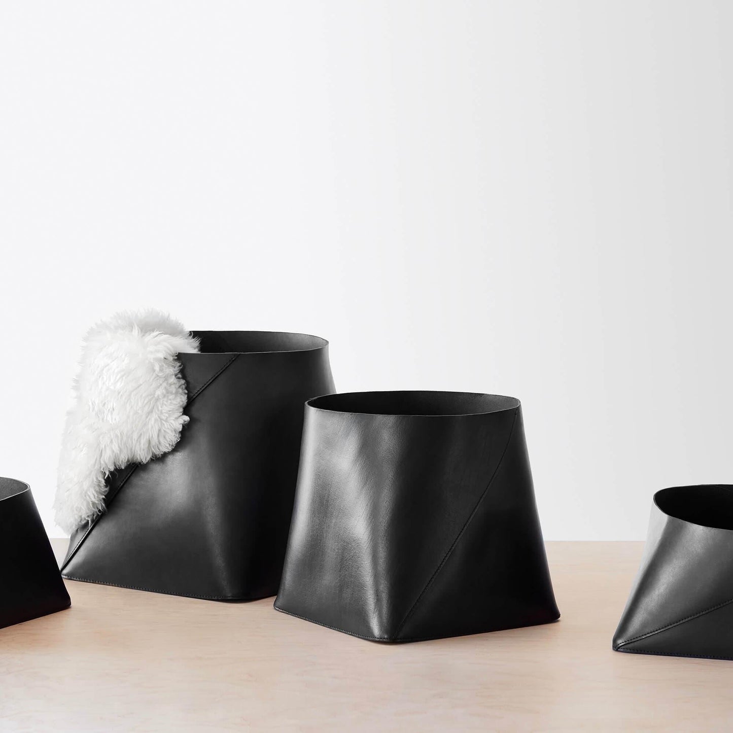 Azad Tall Leather Storage Containers