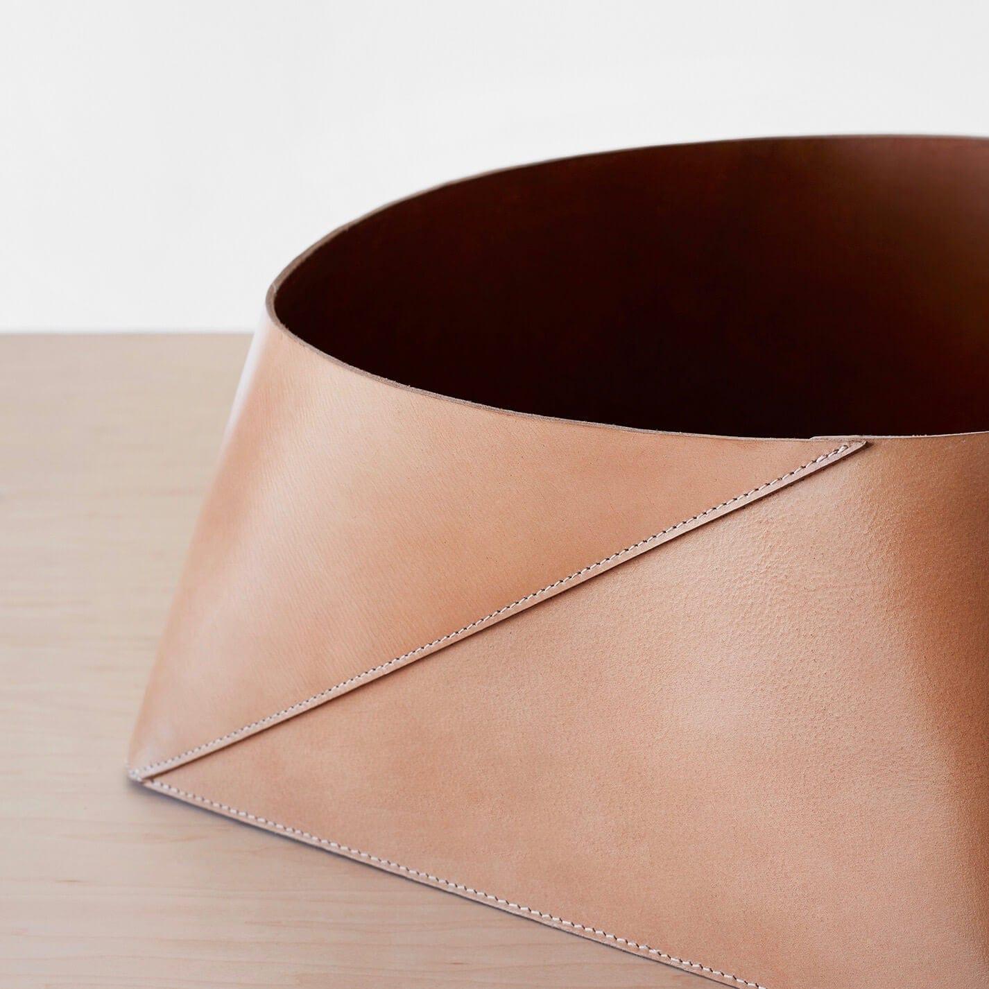 Azad Low-Profile Leather Storage Bin