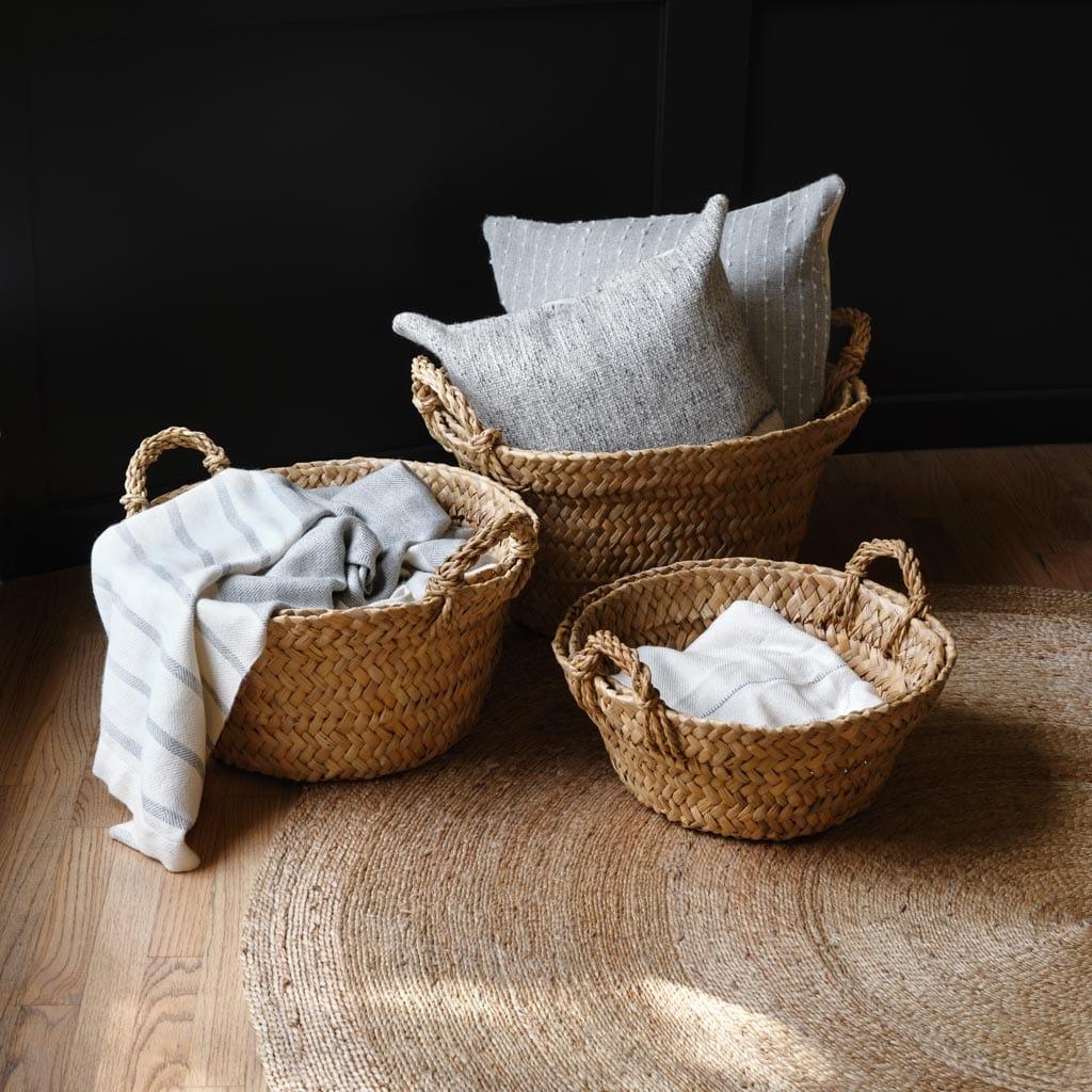 Totora Floor Storage Basket