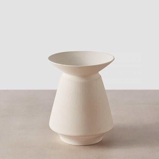 Ceramic vase handcrafted in Chile, white