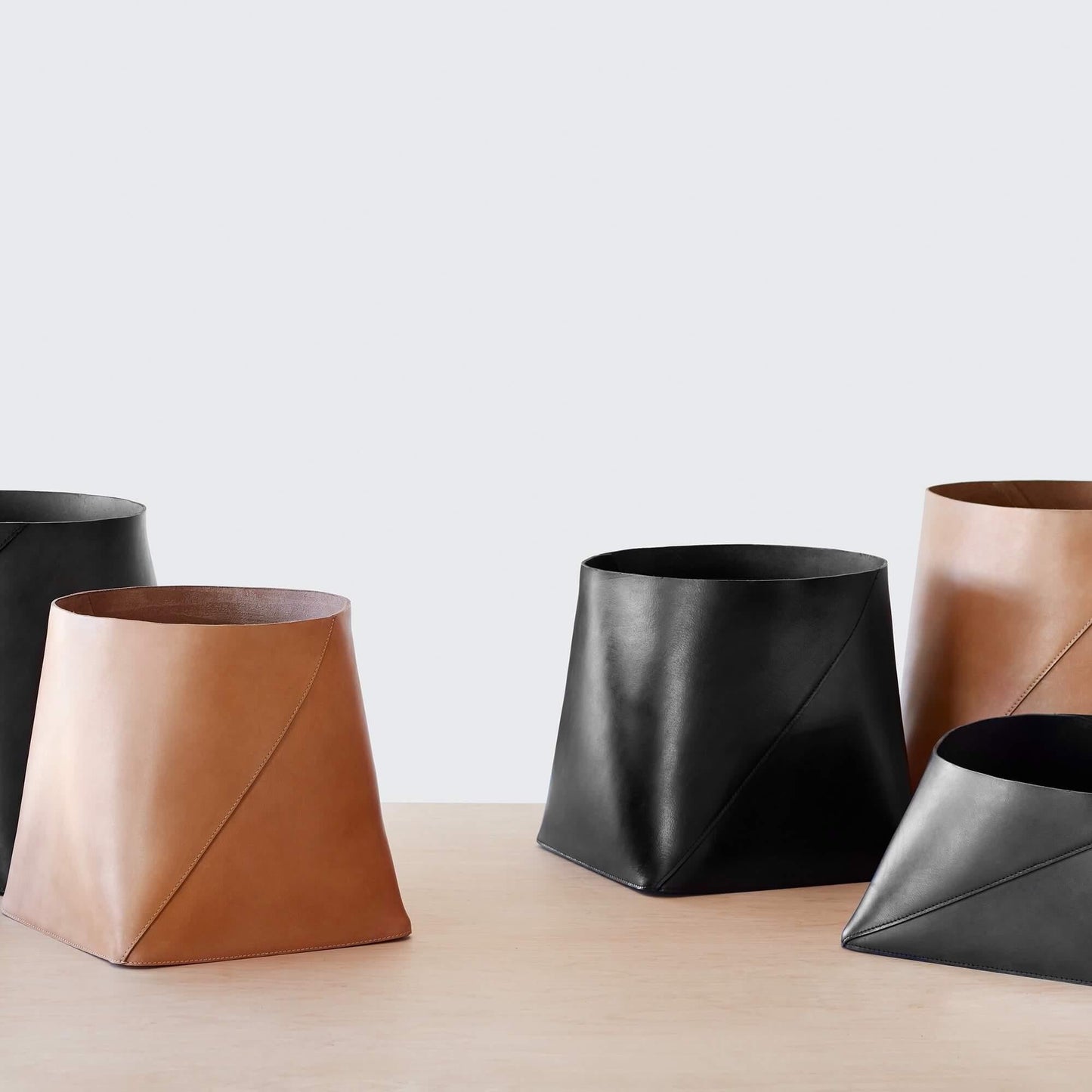 Azad Tall Leather Storage Containers